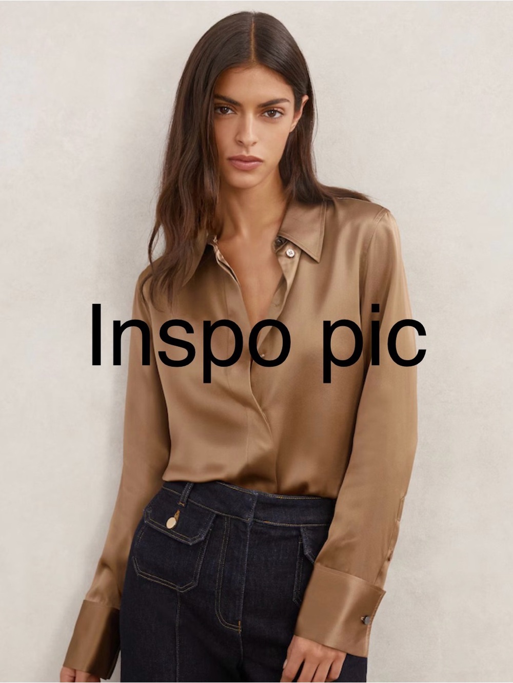 100% Silk Banana Republic Button-Down Shirt in Light Tan